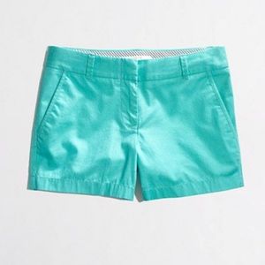 J. Crew 4in Chino Shorts Teal Blue 4
